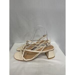 & Other Stories 'Strappy' Beige Block Heel Leather Sandals Size 8